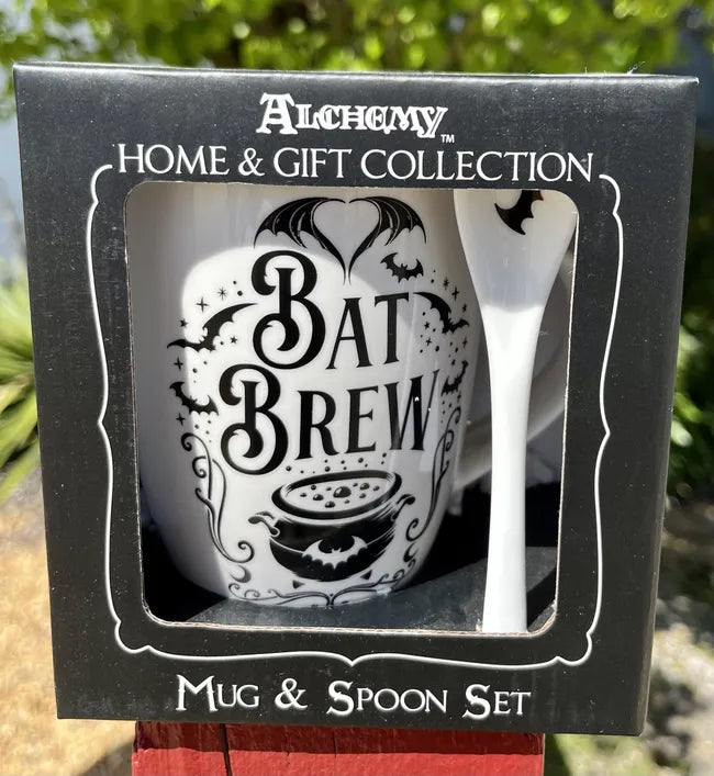 Alchemy of England Mug and Spoon Set - Bat, Dragon, Heart