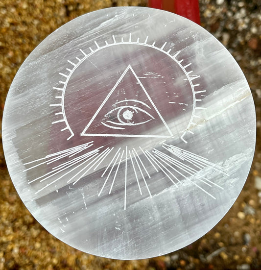 Selenite All Seeing Eye Charging Plate